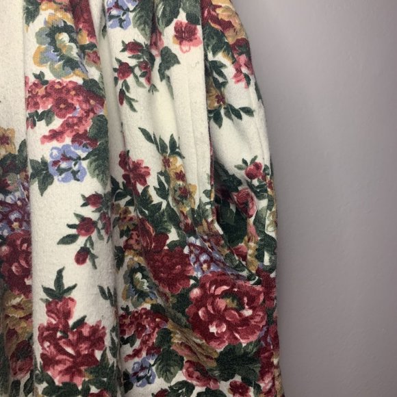 90s Vintage Petite Cotton Button up Floral Skirt, size M - Picture 4 of 8